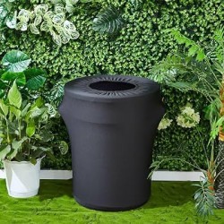 35 gallon black covered trash can