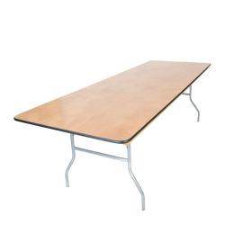 4 ft x 8 ft Wooden Wood Folding Table - King banquet